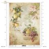 fruits, red grapes, bunch of grapes, apples, apple blossoms, nuts, still life, watercolours, Früchte, Frucht, Obst, rote Trauben, Weintraube, Apfel, Äpfel, Apfelblüten, Nüsse, Stillleben, Aquarelle, fruta, uvas rojas